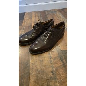 VTG Johnston & Murphy Dress Shoe Men 10.5 Oxblood Cap Toe Balmoral Oxford Brogue